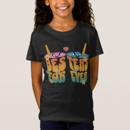 Retro Besteas Forever Bestie Tea Pun Schattigee Vr T-shirt
