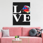 Retro Betta Fish Love |Lover Aquarium Canvas Afdruk (Insitu (Woonkamer))