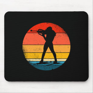 Retro Biathlon Ontwerp Cross-country Skiën Biathle Muismat