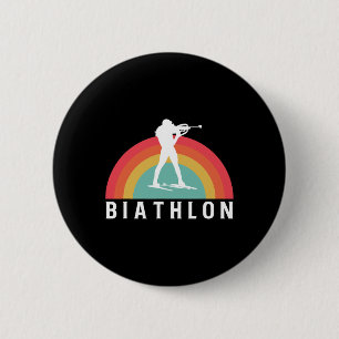 Retro Biathlon Skiën Schieten Biatleet Ronde Button 5,7 Cm