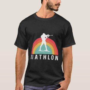Retro Biathlon Skiën Schieten Biatleet T-shirt