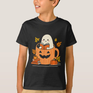 Retro Bibliothecaris Ghost Leesboeken Halloween Le T-shirt