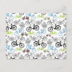 Retro Bicycle Bike Patroon Briefkaart