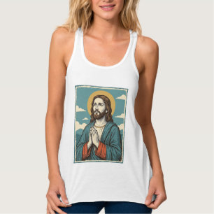Retro Biddende Verlosser Religieus Shirt Ontwerp_1