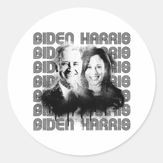 Retro Biden Harris Pride Ronde Sticker (Voorkant)