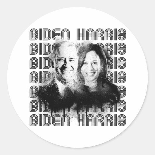Retro Biden Harris Pride Ronde Sticker (Voorkant)