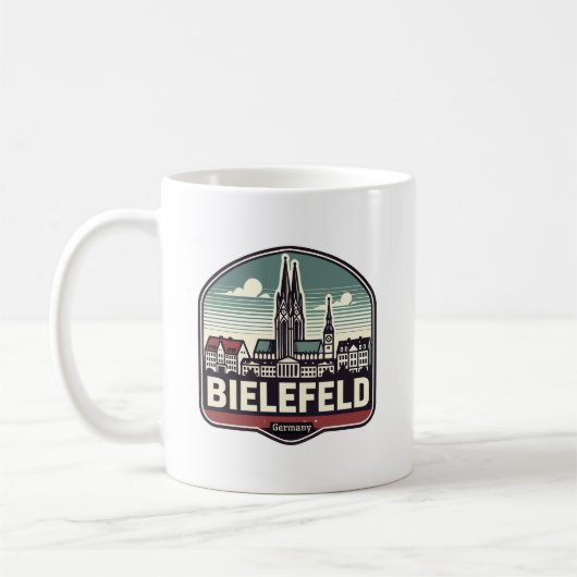 Retro Bielefeld Skyline Koffiemok (Links)