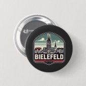 Retro Bielefeld Skyline Ronde Button 5,7 Cm (Voorkant /achterkant)