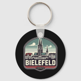 Retro Bielefeld Skyline Sleutelhanger