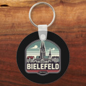 Retro Bielefeld Skyline Sleutelhanger (Achterkant)