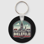 Retro Bielefeld Skyline Sleutelhanger (Achterkant)