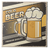 Retro Bier Liefhebbers Word Art Tegeltje (Voorkant)