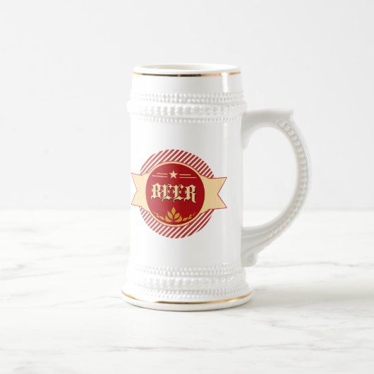 Retro Bier Logo Stein Bierpul (Rechts)