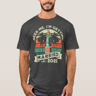 Retro bier me ik ga trouwen vrijgezel bruidegom t-shirt