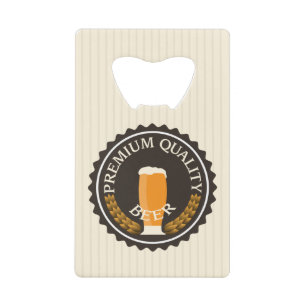 Retro bierlabel met uw naam kredietkaart flessenopener