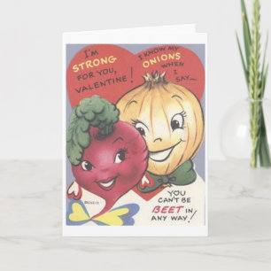 Retro biet en ui Valentijnsdag Kaart