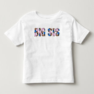 Retro "Big Sis" Geruite Bloem Kinder Shirts