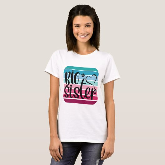 Retro Big Sister T-shirt (Voorkant volledig)