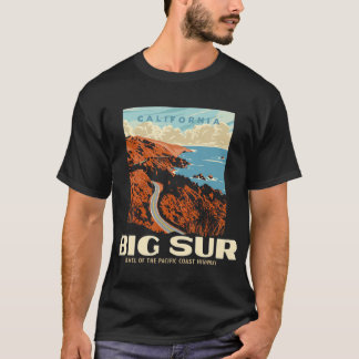 Retro Big Sur California Coast WPA Style T-shirt