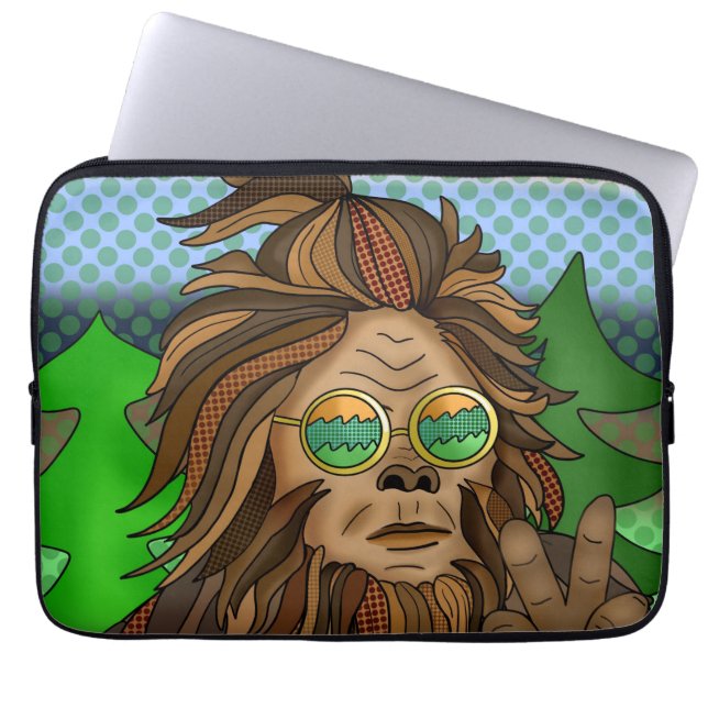 Retro Bigfoot |  kleuren Sasquatch Pop Art Laptop Sleeve (Voorkant)