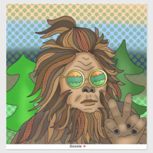 Retro Bigfoot kleuren Sasquatch Pop Art Sticker