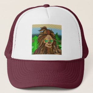 Retro Bigfoot    kleuren Sasquatch Pop Art Trucker Pet