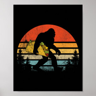 Retro Bigfoot met Taco Funny Cinco de Mayo SA Poster