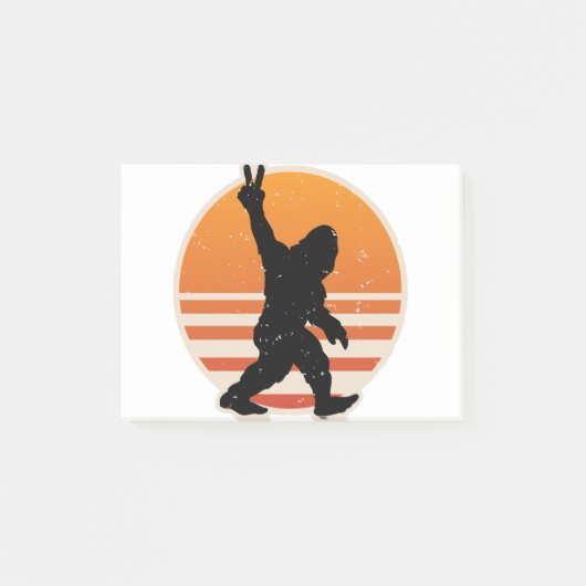 Retro Bigfoot Peace Sign Post-it® Notes (Voorkant)