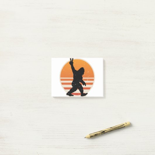 Retro Bigfoot Peace Sign Post-it® Notes (Op bureau)