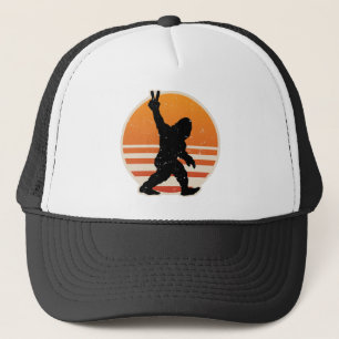 Retro Bigfoot Peace Sign Trucker Pet