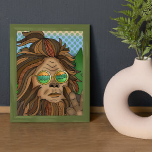 Retro Bigfoot   Pop Art Sasquatch Canvas Afdruk