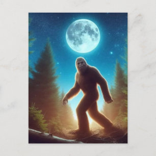 Retro Bigfoot Sasquatch Mountains Briefkaart