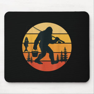 Retro Bigfoot Sasquatch Vist Grappige geschenken P Muismat