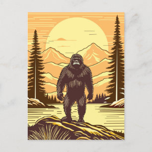 Retro Bigfoot Sasquatchgebergte Briefkaart