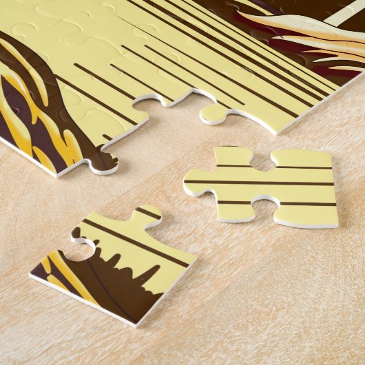 Retro Bigfoot  Sasquatchgebergte Legpuzzel (Zijkant)