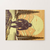 Retro Bigfoot  Sasquatchgebergte Legpuzzel (Horizontaal)