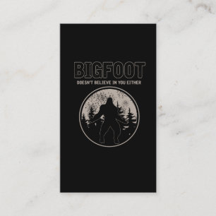 Retro Bigfoot Squatch Yeti Believer Joke Visitekaartje
