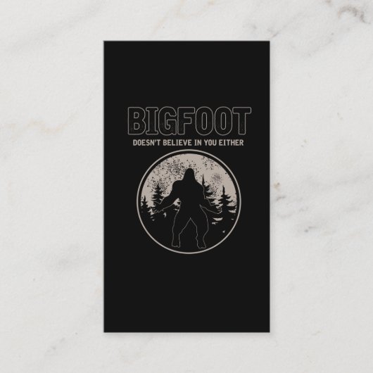 Retro Bigfoot Squatch Yeti Believer Joke Visitekaartje (Voorkant)