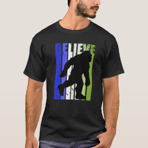 Retro Bigfoot Yeti  Verwante Design Blauw T-shirt