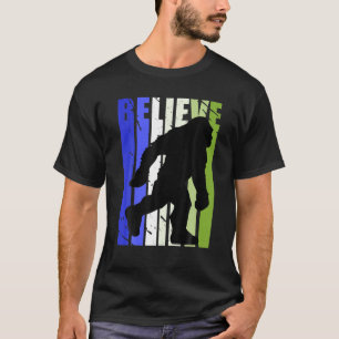 Retro Bigfoot Yeti Vintage Vervaalde Ontwerpen Bla T-shirt