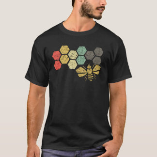 Retro Bijen Honeycomb bijenteelt T-shirt