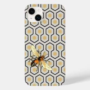 Retro Bijenkorf van het Patroon van de Honingraat Case-Mate iPhone 14 Plus Hoesje