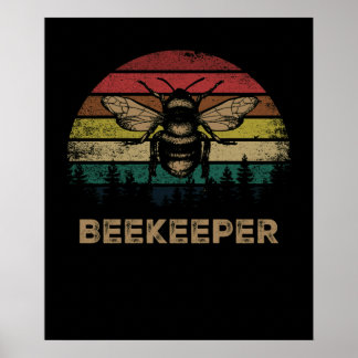 Retro bijenteelt poster