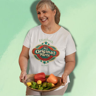 Retro Bijna Alle Originele Onderdelen Aangepast Grote Maat T-shirt