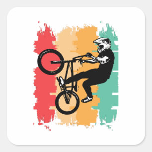 Retro Bike Vierkante Sticker