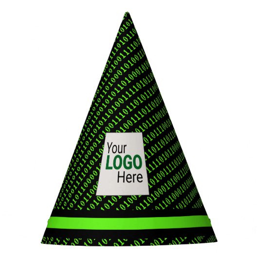 Retro Binary Code Green op Black Programmer Feesthoedjes (Voorkant)