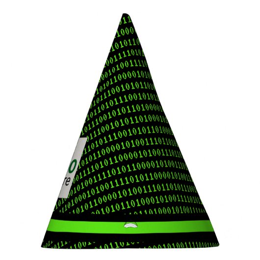 Retro Binary Code Green op Black Programmer Feesthoedjes (Rechts)