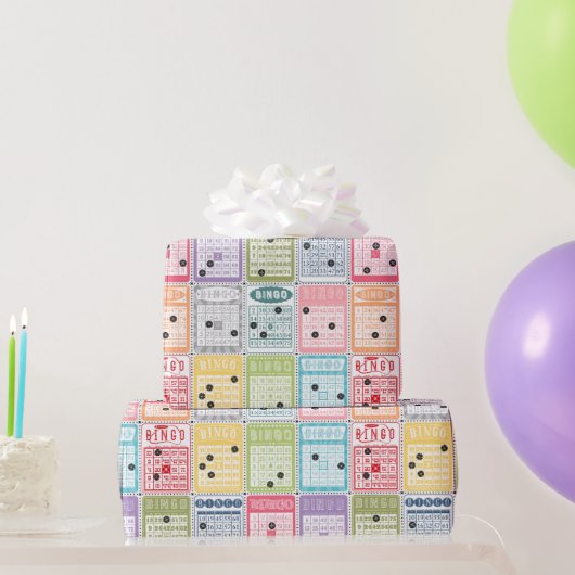 Retro Bingo Cadeaupapier (Feestgeschenken)