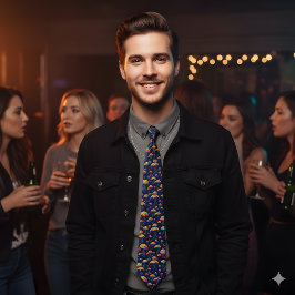 Retro bioluminescente paddenstoelen stropdas