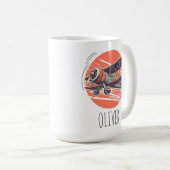 Retro  Biplane gepersonaliseerd Koffiemok (Voorkant rechts)